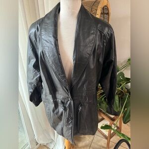 Vintage Wilson's leathers black leather jacket